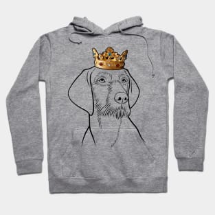 Wirehaired Vizsla Dog King Queen Wearing Crown Hoodie